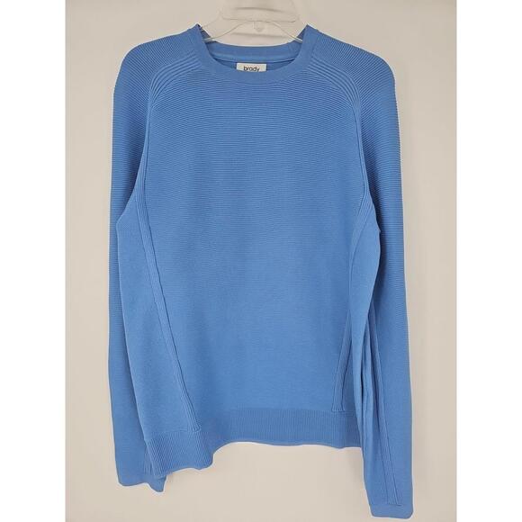 Brady Men's Engineered Knit Sweater Small Crew Neck Blue